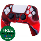 Силіконовий чохол для джойстика PS5 Dualsense червоний камуфляжний