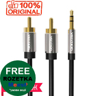 Кабель аудіо jack 3.5 mm - 2 RCA-(тюльпани) (2 м) Vention Original