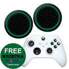 Силіконові накладки для джойстика Xbox Series X/S чорні із зеленою окантовкою 2 шт