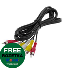 Кабель тюльпани 3RCA to 3RCA 3.0m (Atcom)