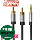 Кабель аудіо jack 3.5 mm - 2 RCA-(тюльпани) (1 м) Vention Original