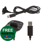 USB кабель для зарядки бездротового джойстика Xbox 360 (Чорний) 1,8 м (Висока якість)