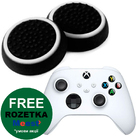 Силіконові накладки для джойстика Xbox Series X/S чорні з білою окантовкою 2 шт.