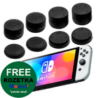 Силіконові накладки на стики для Nintendo Switch Oled чорний 8 шт