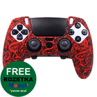 Силіконовий чохол для геймпада PS5 Dualsense Edge (принт пейслі RED)