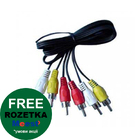Кабель тюльпани 3RCA to 3RCA 1.8m (Atcom)